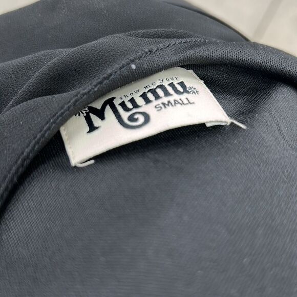 Show me your mumu black jade chiffon blouse Small - Picture 6 of 6